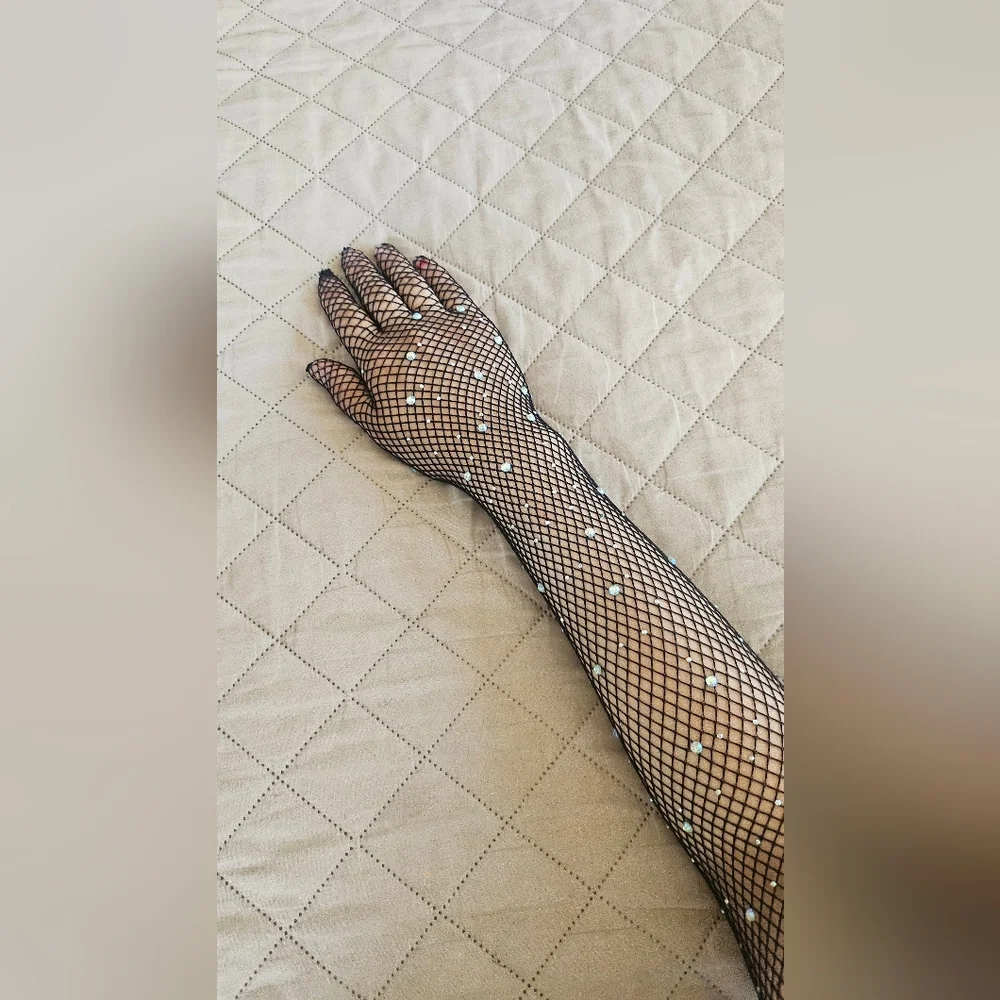 New Long Fishnet gloves, new, reaches above the elbow, Womens